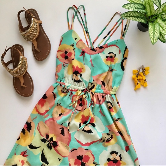 BeBop Dresses & Skirts - Bebop Green Floral Summer Dress Sz S